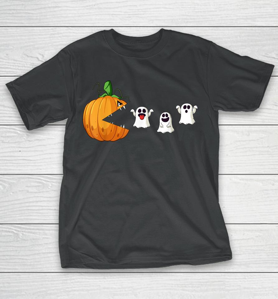 Halloween Scary Pumpkin Ghosts Creepy Halloween Gamer T-Shirt