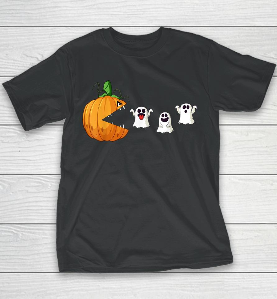 Halloween Scary Pumpkin Ghosts Creepy Halloween Gamer Youth T-Shirt