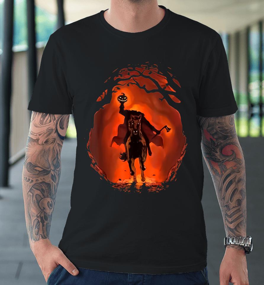 Halloween Scary Pumpkin Headless Horseman Premium T-Shirt