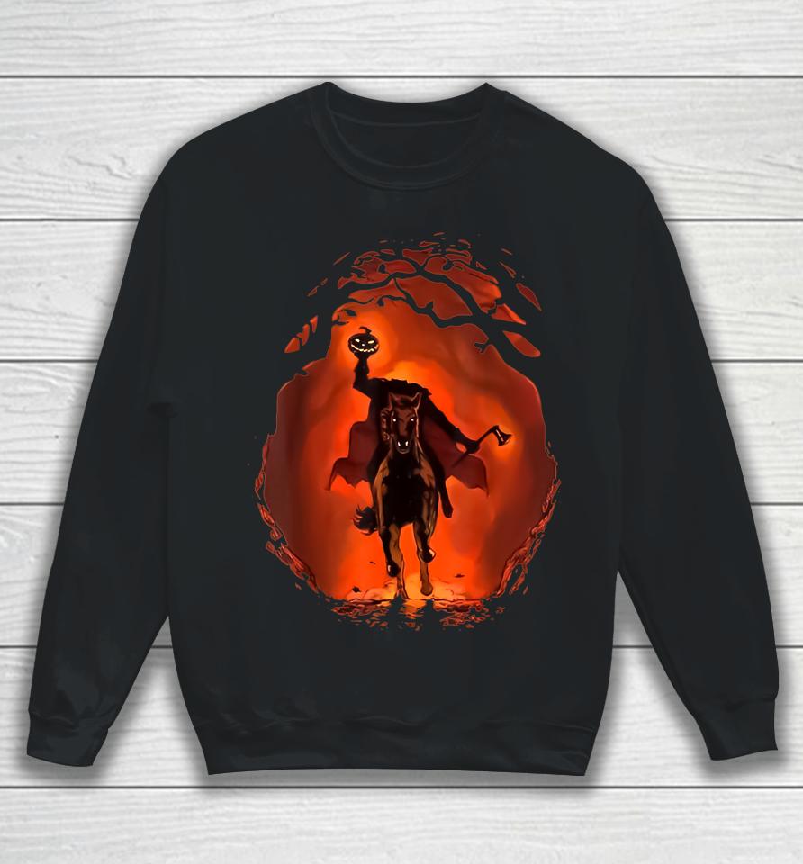Halloween Scary Pumpkin Headless Horseman Sweatshirt