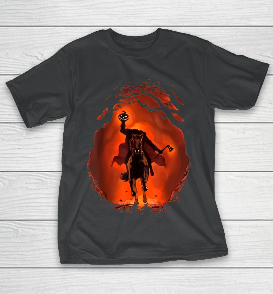 Halloween Scary Pumpkin Headless Horseman T-Shirt
