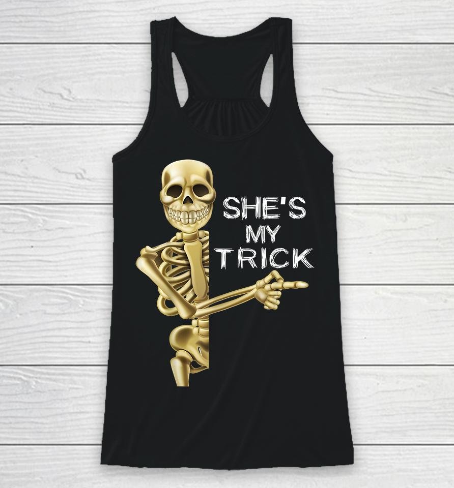 Halloween Shes My Trick Funny Racerback Tank