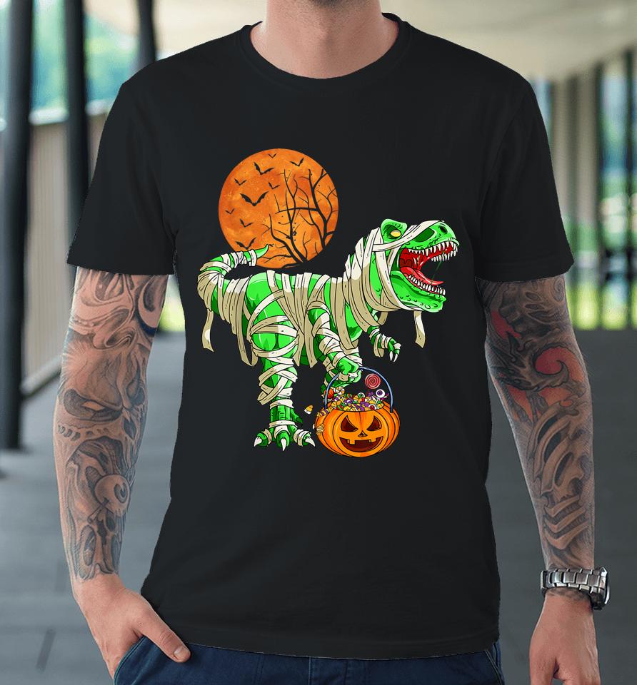Halloween  For Boys Men Dinosaur T-Rex Mummy Pumpkin Premium T-Shirt