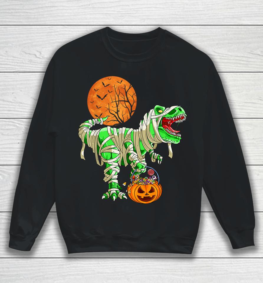 Halloween  For Boys Men Dinosaur T-Rex Mummy Pumpkin Sweatshirt