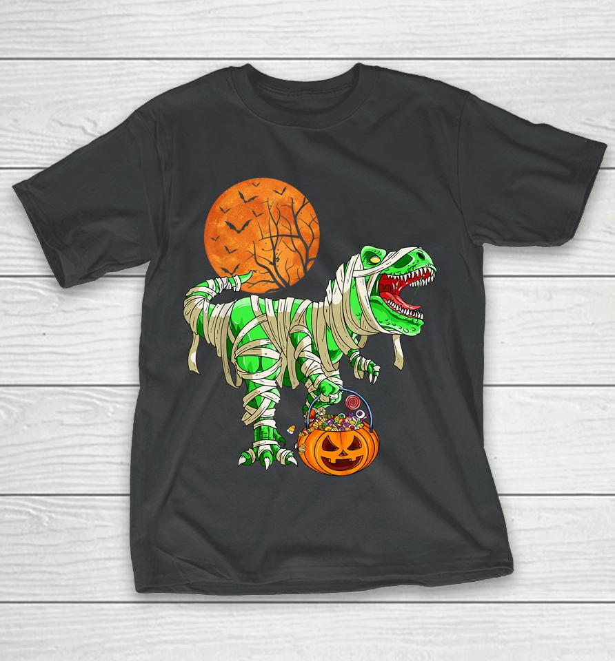 Halloween  For Boys Men Dinosaur T-Rex Mummy Pumpkin T-Shirt