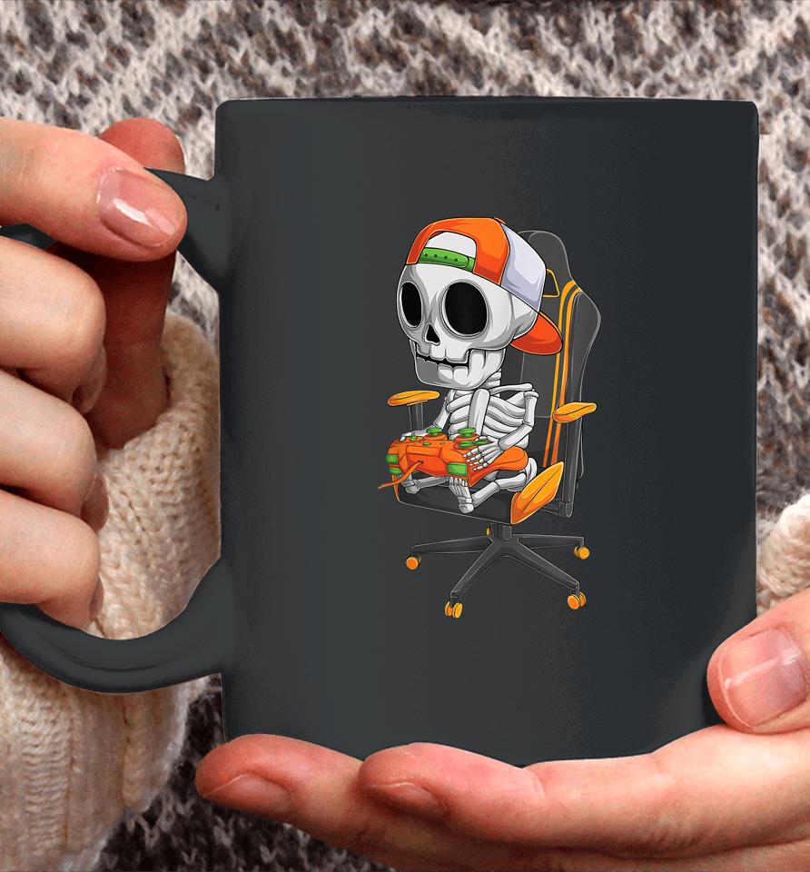 Halloween Skeleton Gamer Video Gaming Coffee Mug