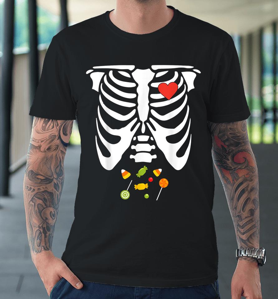 Halloween Skeleton Rib Cage Halloween Candy Premium T-Shirt