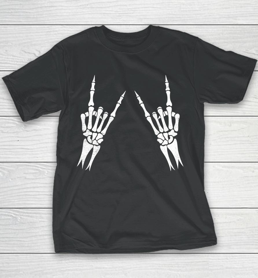 Halloween Skeleton Rocker Graphic Costume Youth T-Shirt
