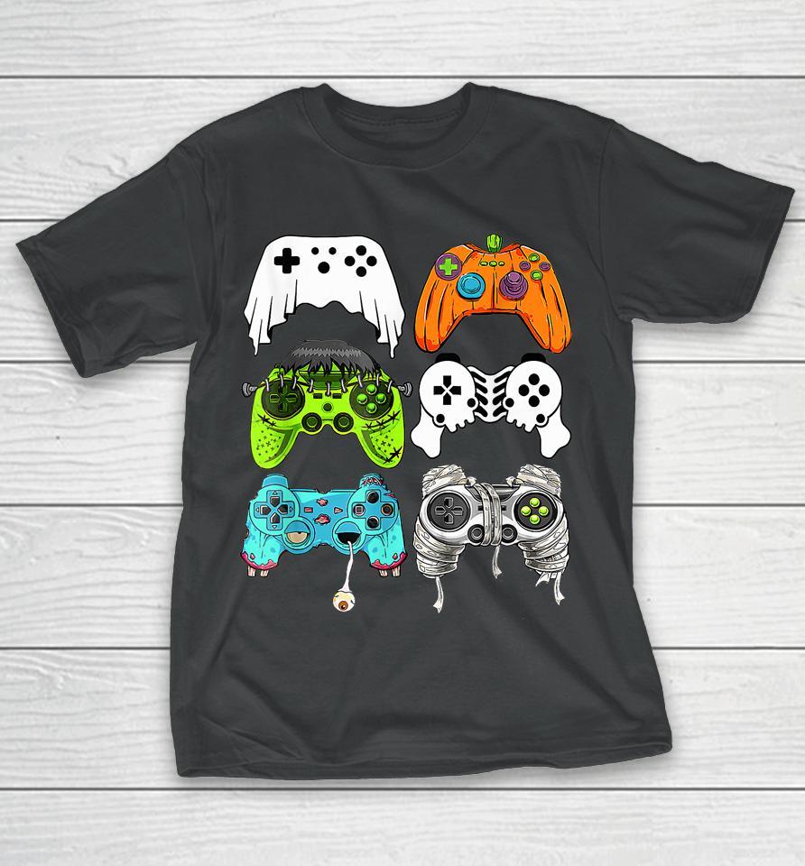 Halloween Skeleton Zombie Gaming Controllers Mummy Game T-Shirt