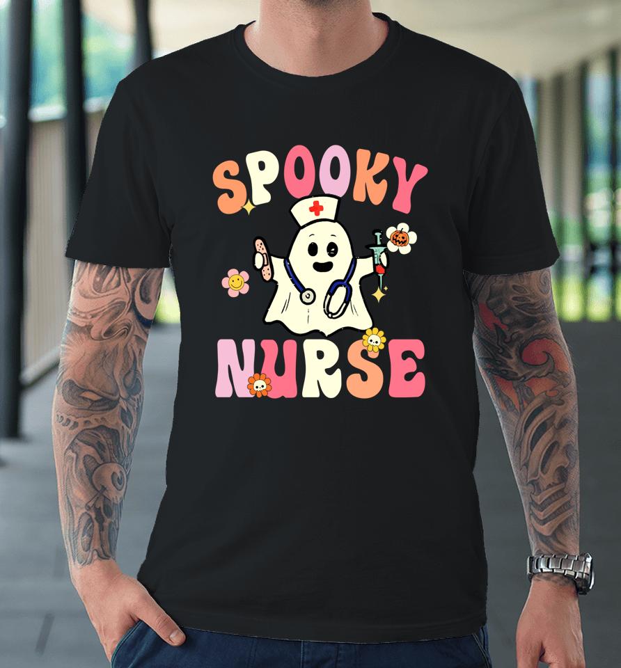 Halloween Spooky Nurse Ghost Cute Health Worker Halloween Premium T-Shirt
