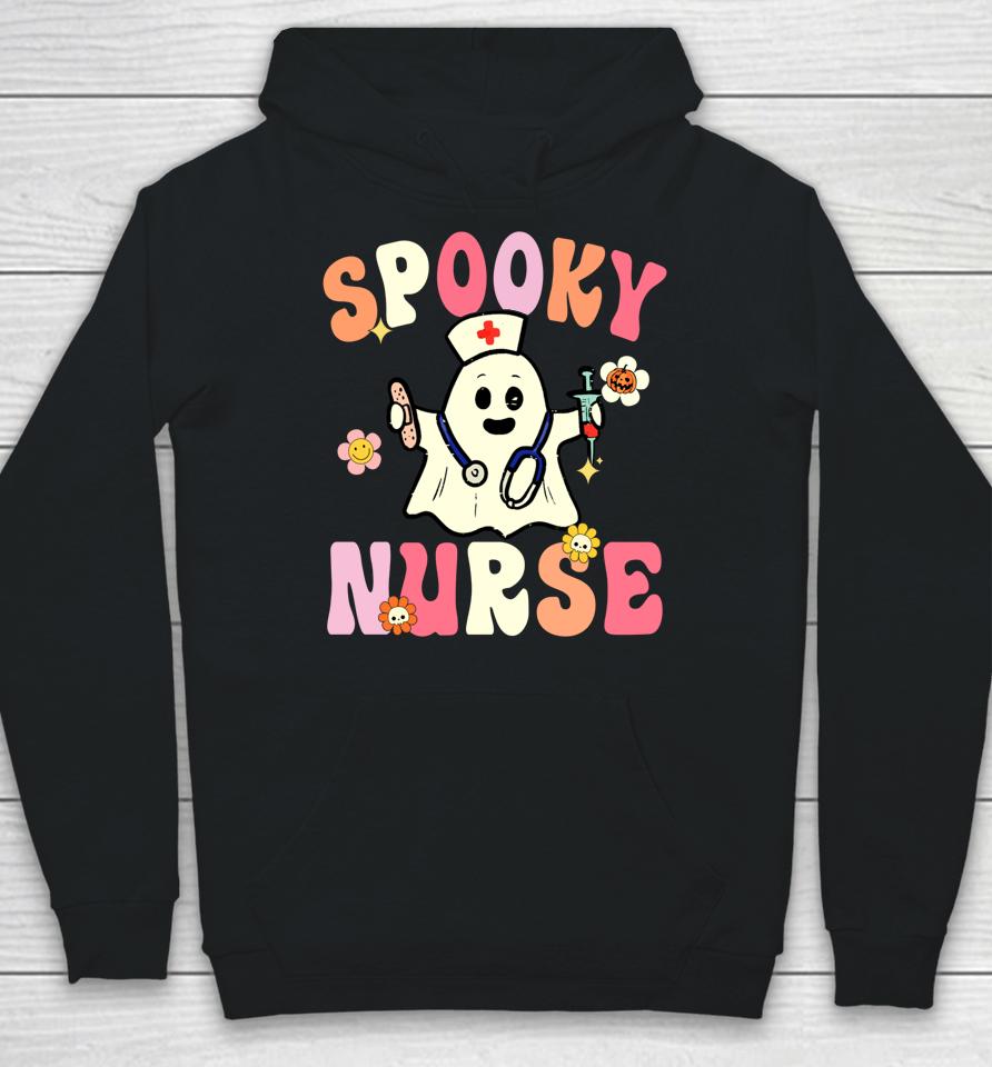 Halloween Spooky Nurse Ghost Cute Health Worker Halloween Hoodie