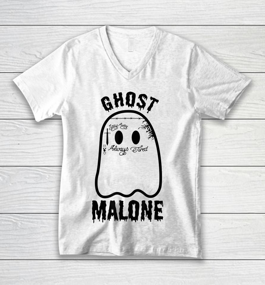 Halloween Spooky Season Fall Season Cute Ghost Malone Unisex V-Neck T-Shirt