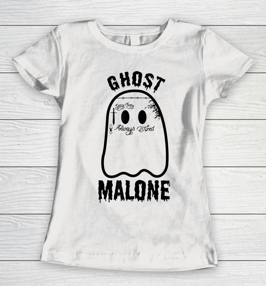 Halloween Spooky Season Fall Season Cute Ghost Malone Women T-Shirt