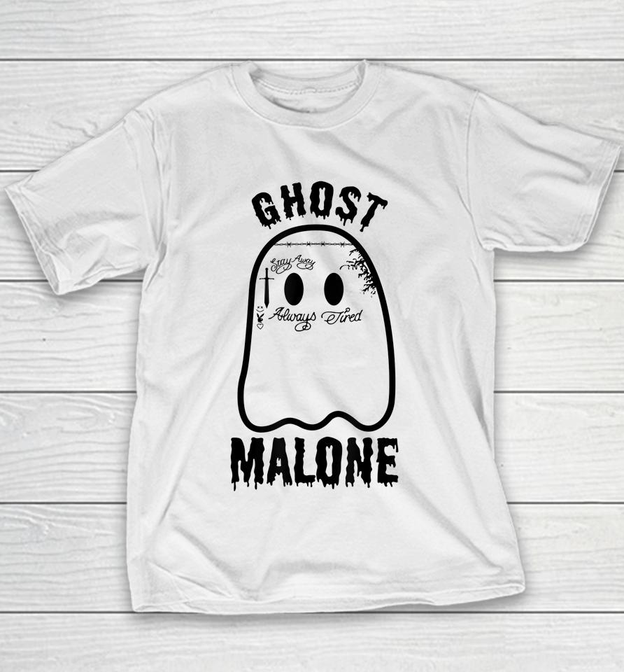 Halloween Spooky Season Fall Season Cute Ghost Malone Youth T-Shirt