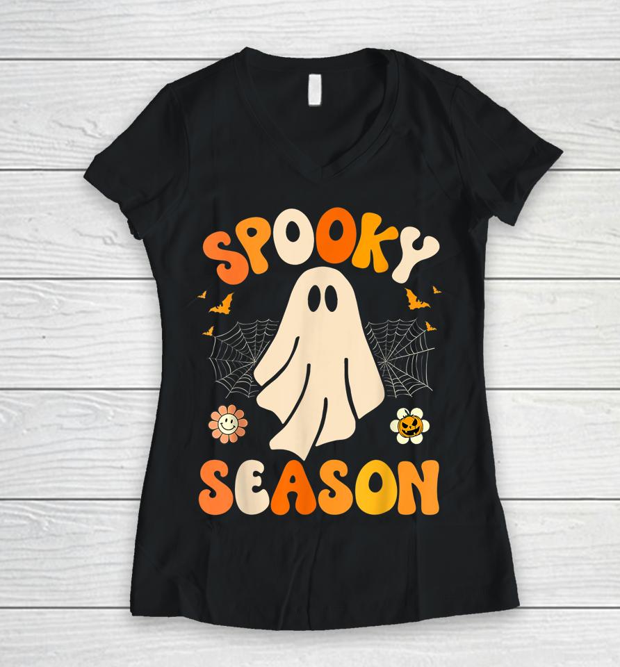 Halloween Spooky Season Women V-Neck T-Shirt