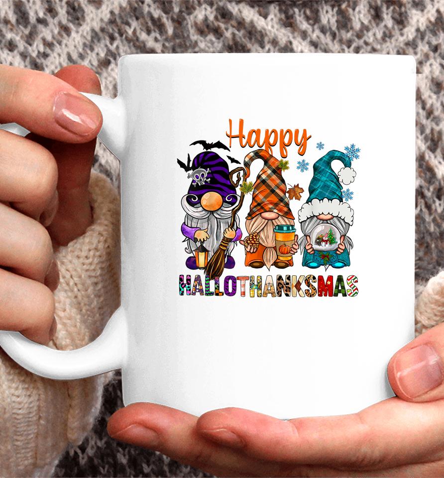 Halloween Thanksgiving Christmas Happy Hallothanksmas Gnomes Coffee Mug