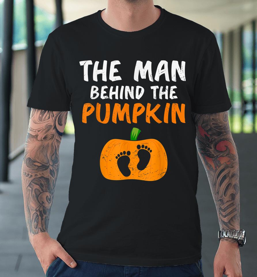 Halloween The Man Behind The Pumpkin Pregnant Premium T-Shirt