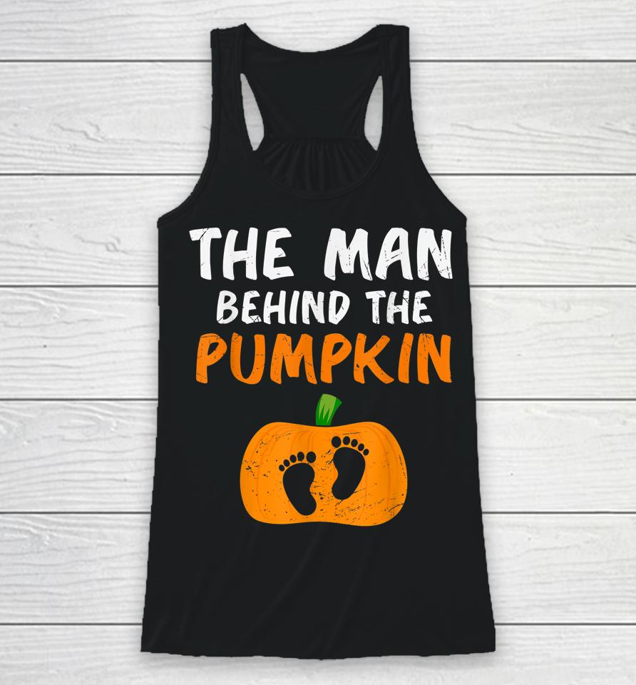 Halloween The Man Behind The Pumpkin Pregnant Racerback Tank