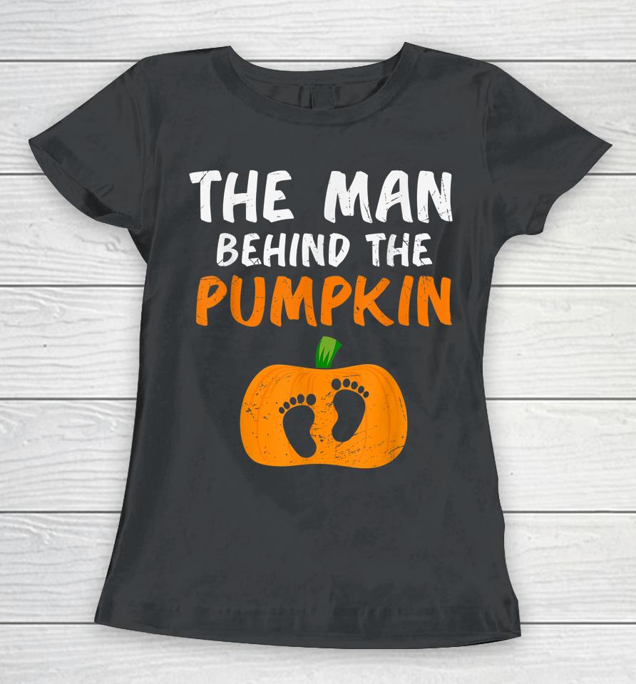 Halloween The Man Behind The Pumpkin Pregnant Women T-Shirt