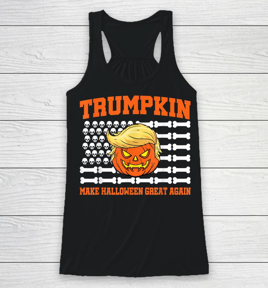 Halloween Trump Trumpkin Make Halloween Great Again Racerback Tank