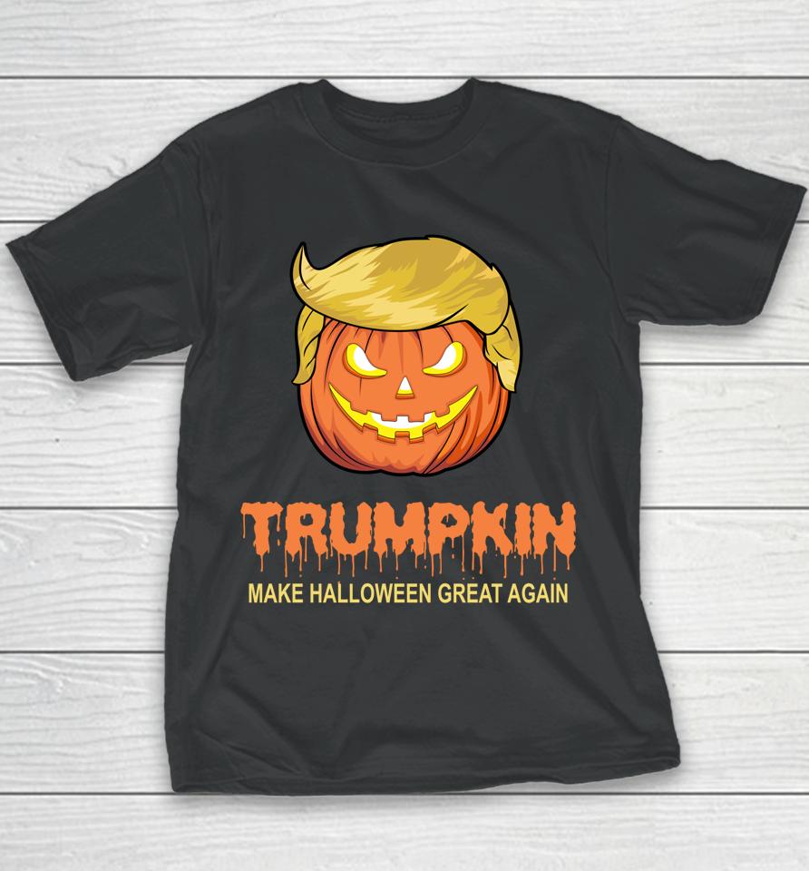 Halloween Trumpkin T-Shirt Trumpkin Make Halloween Great Again Youth T-Shirt