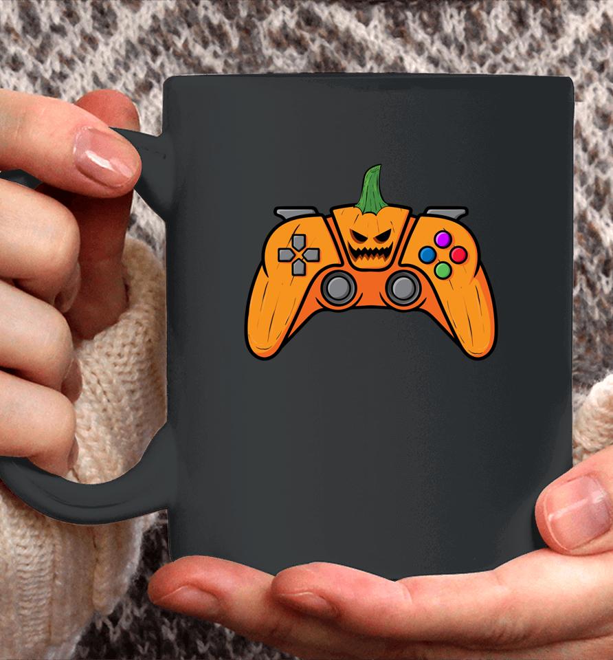 Halloween Video Game Controller With Pumpkin Face Gaming Coffee Mug