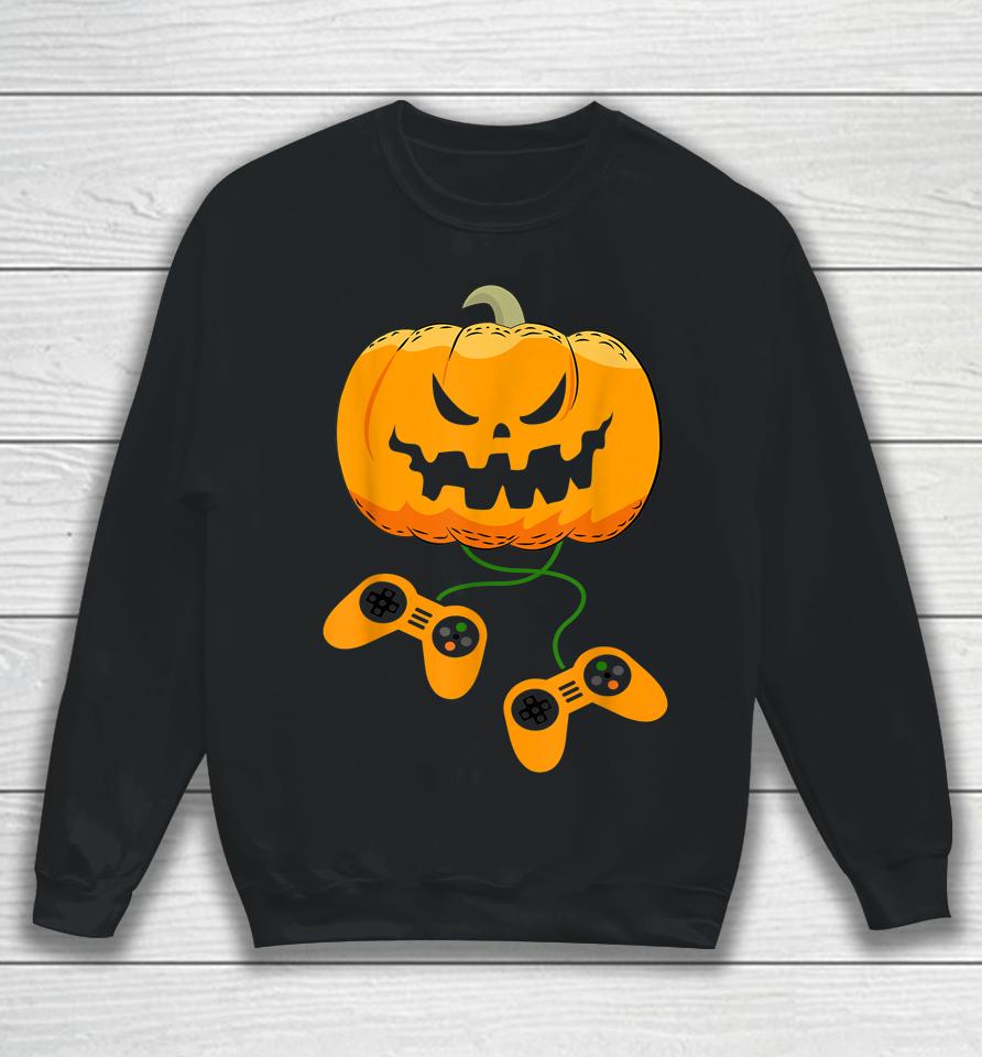 Halloween Video Gamer Pumpkin Jack O Lantern Sweatshirt