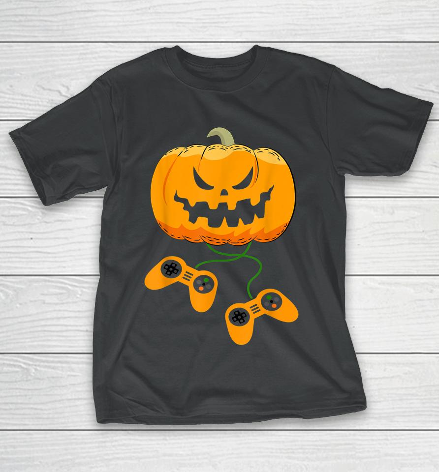 Halloween Video Gamer Pumpkin Jack O Lantern T-Shirt
