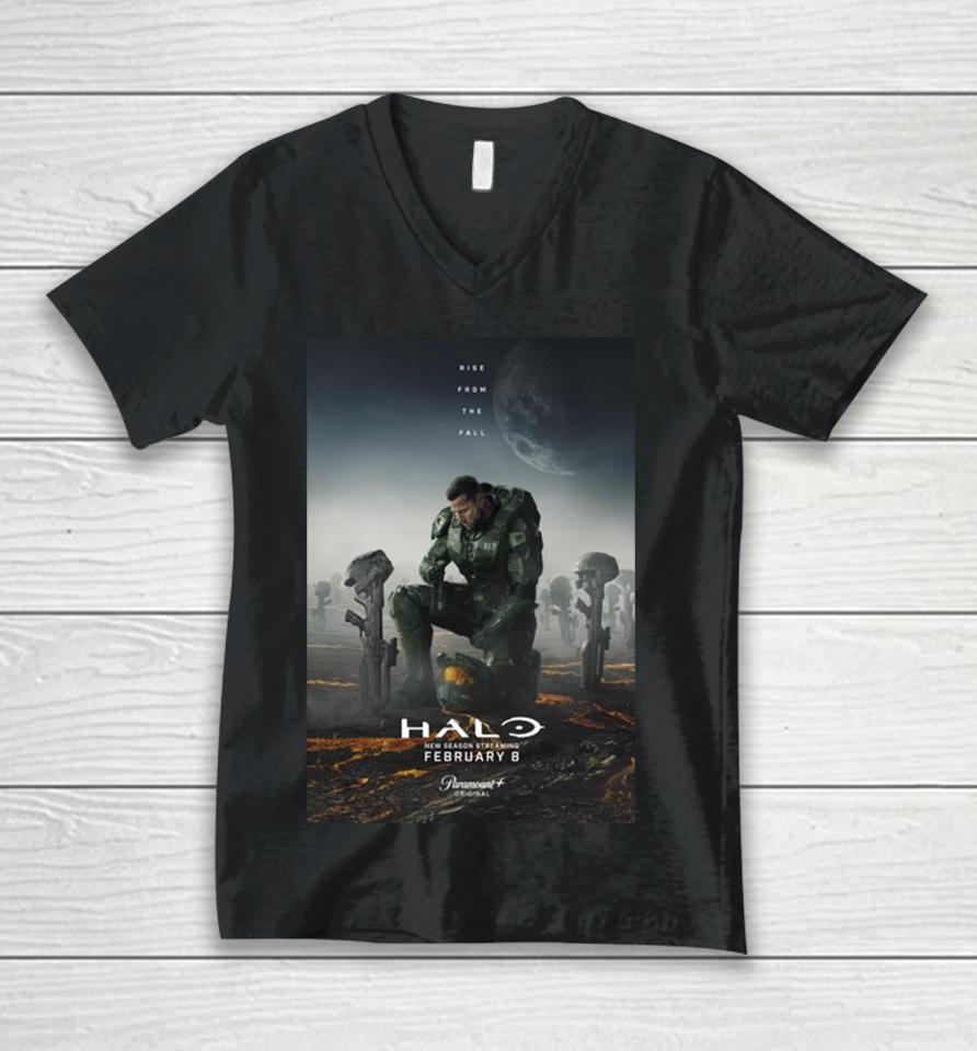 Halo Season 2 Rise From The Fall Will Be Release On February 8Th 2024 Unisex V-Neck T-Shirt