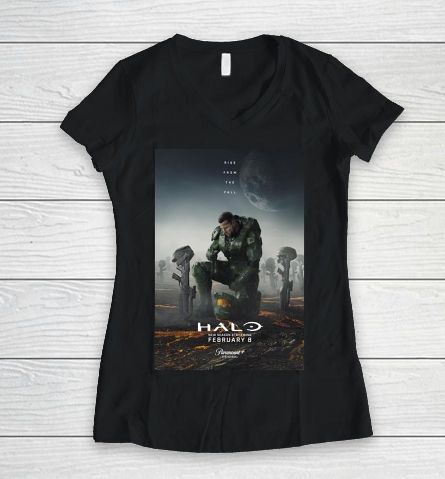 Halo Season 2 Rise From The Fall Will Be Release On February 8Th 2024 Women V-Neck T-Shirt