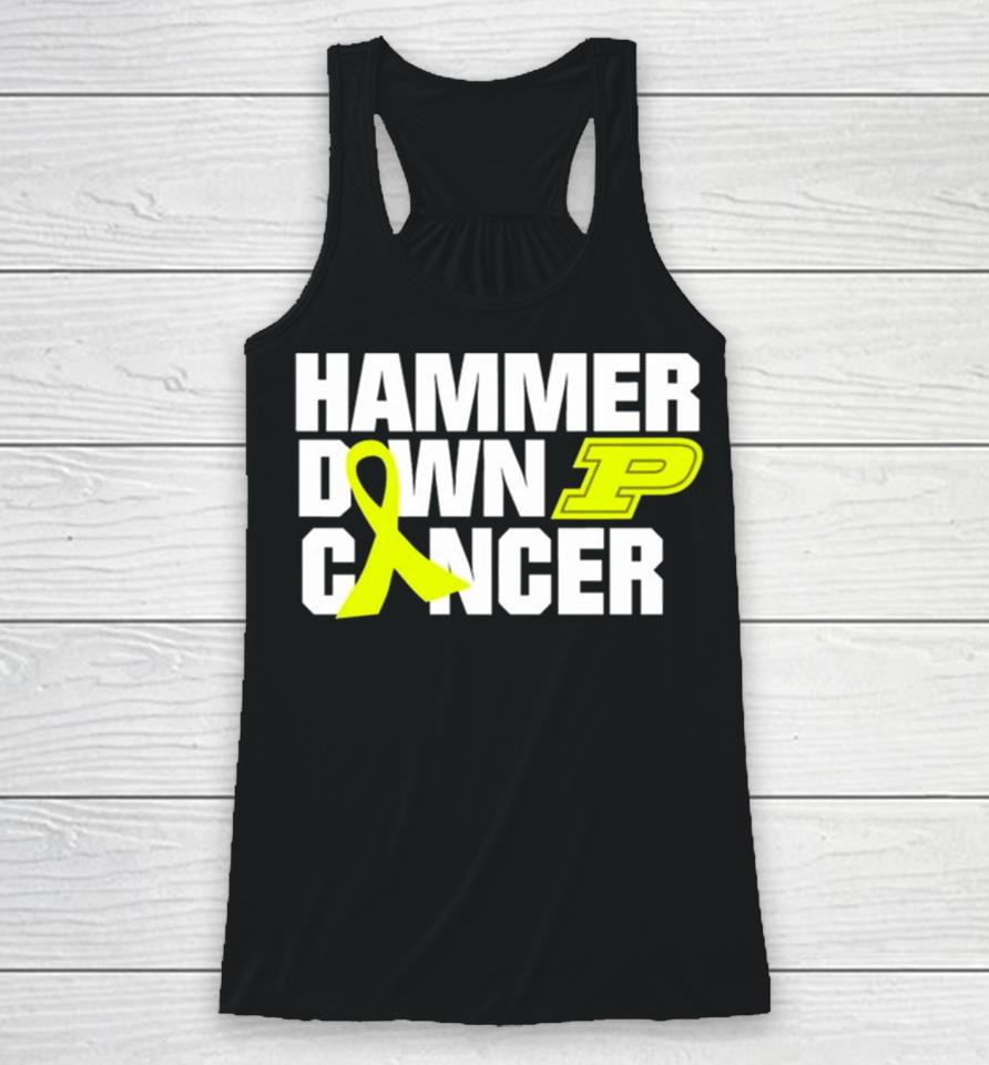 Hammer Down Cancer Purdue Racerback Tank