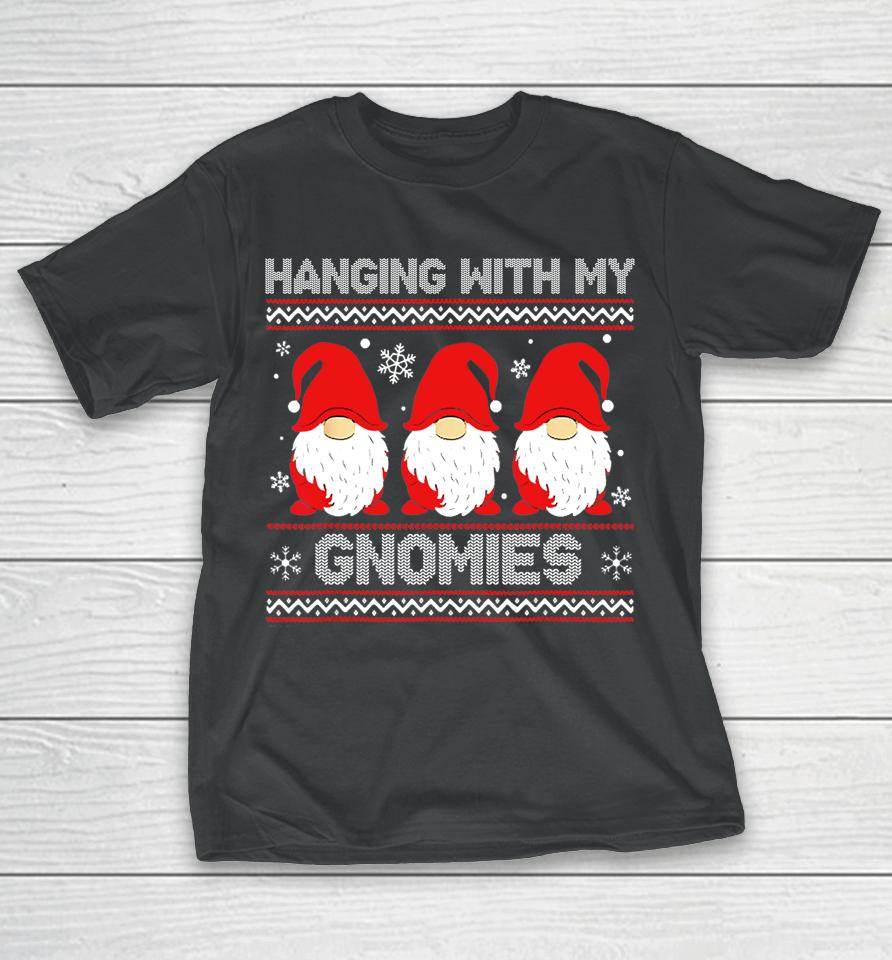 Hanging With My Gnomies Matching Family Christmas Gnome T-Shirt