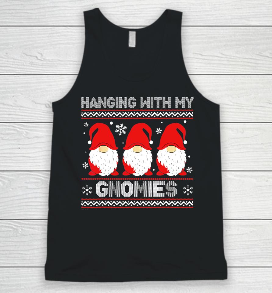Hanging With My Gnomies Matching Family Christmas Gnome Unisex Tank Top