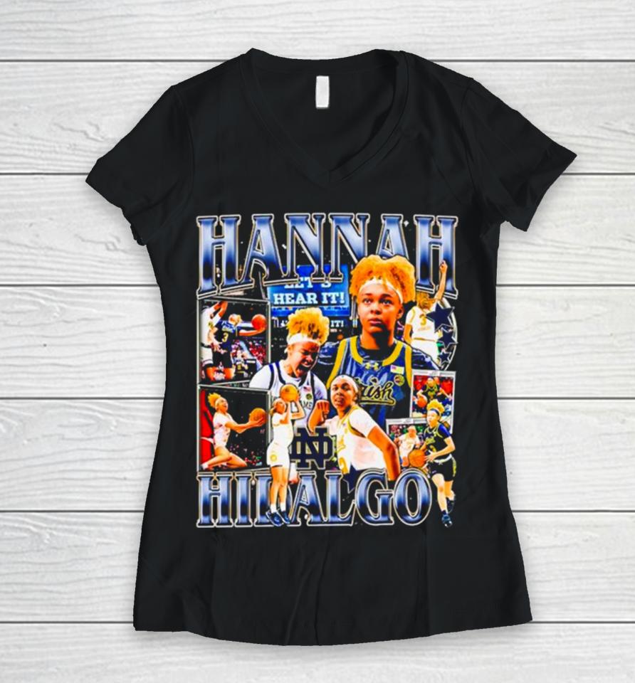 Hannah Hidalgo Wnba Notre Dame Fighting Irish Women V-Neck T-Shirt