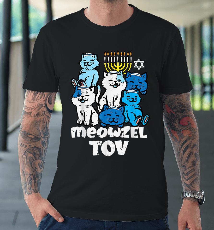 Hanukkah Cats Meowzel Tov Chanukah Jewish Premium T-Shirt