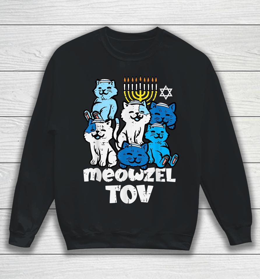 Hanukkah Cats Meowzel Tov Chanukah Jewish Sweatshirt