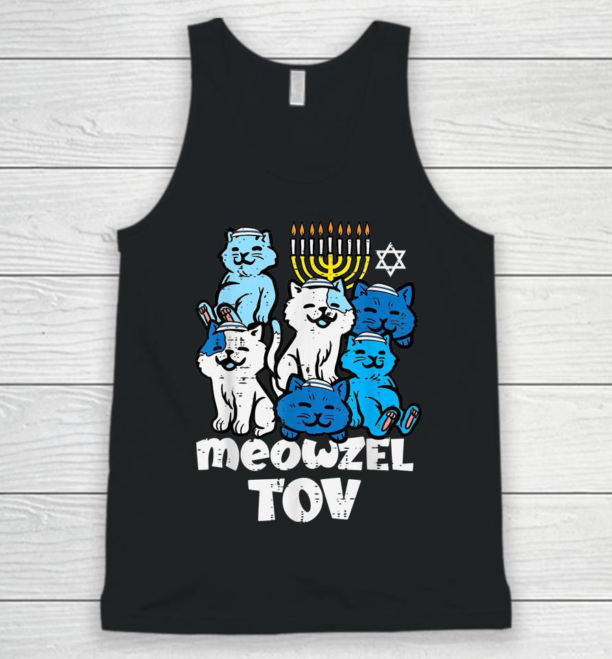Hanukkah Cats Meowzel Tov Chanukah Jewish Unisex Tank Top