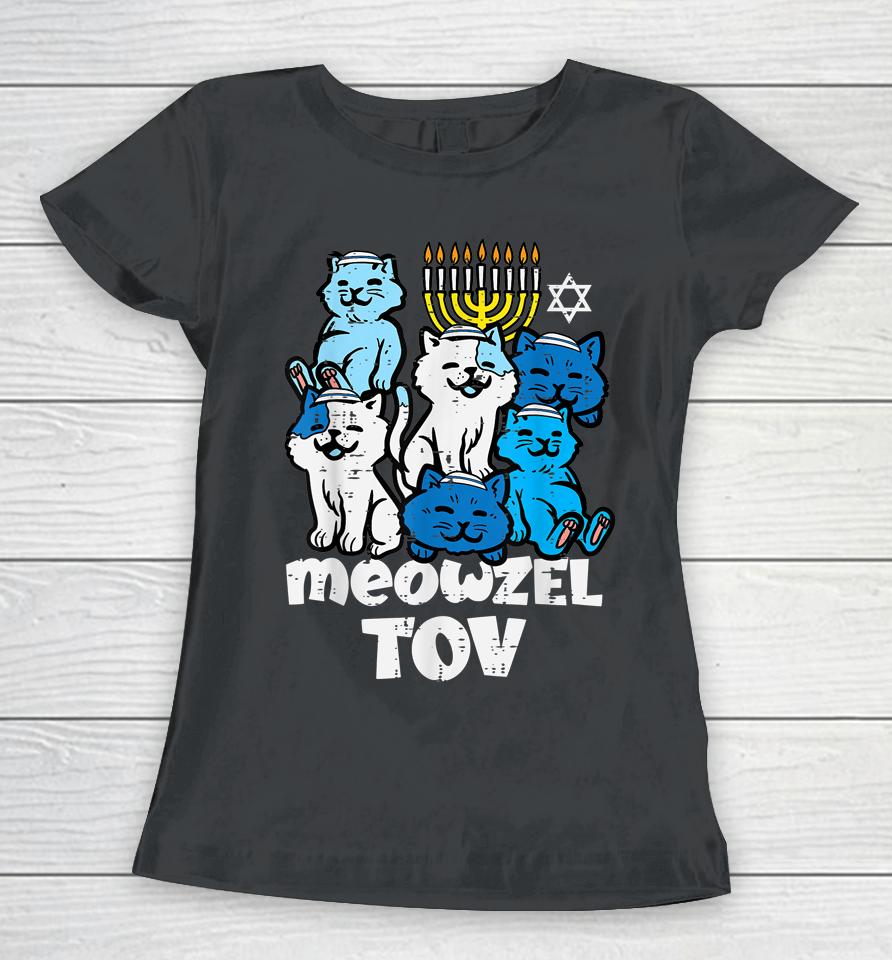 Hanukkah Cats Meowzel Tov Chanukah Jewish Women T-Shirt