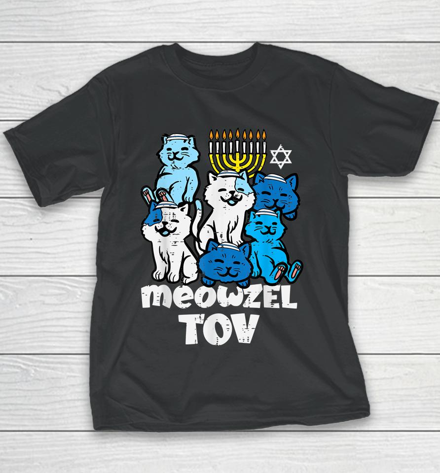 Hanukkah Cats Meowzel Tov Chanukah Jewish Youth T-Shirt