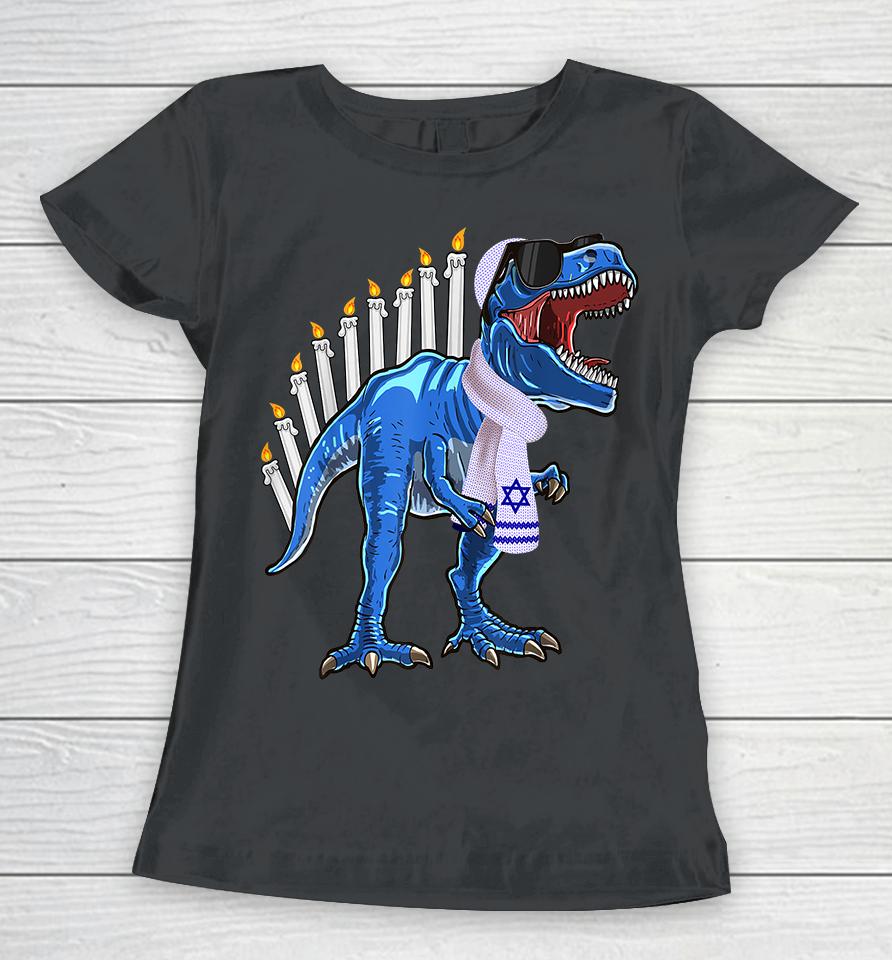 Hanukkah Dinosaur Menorasaurus T Rex Women T-Shirt