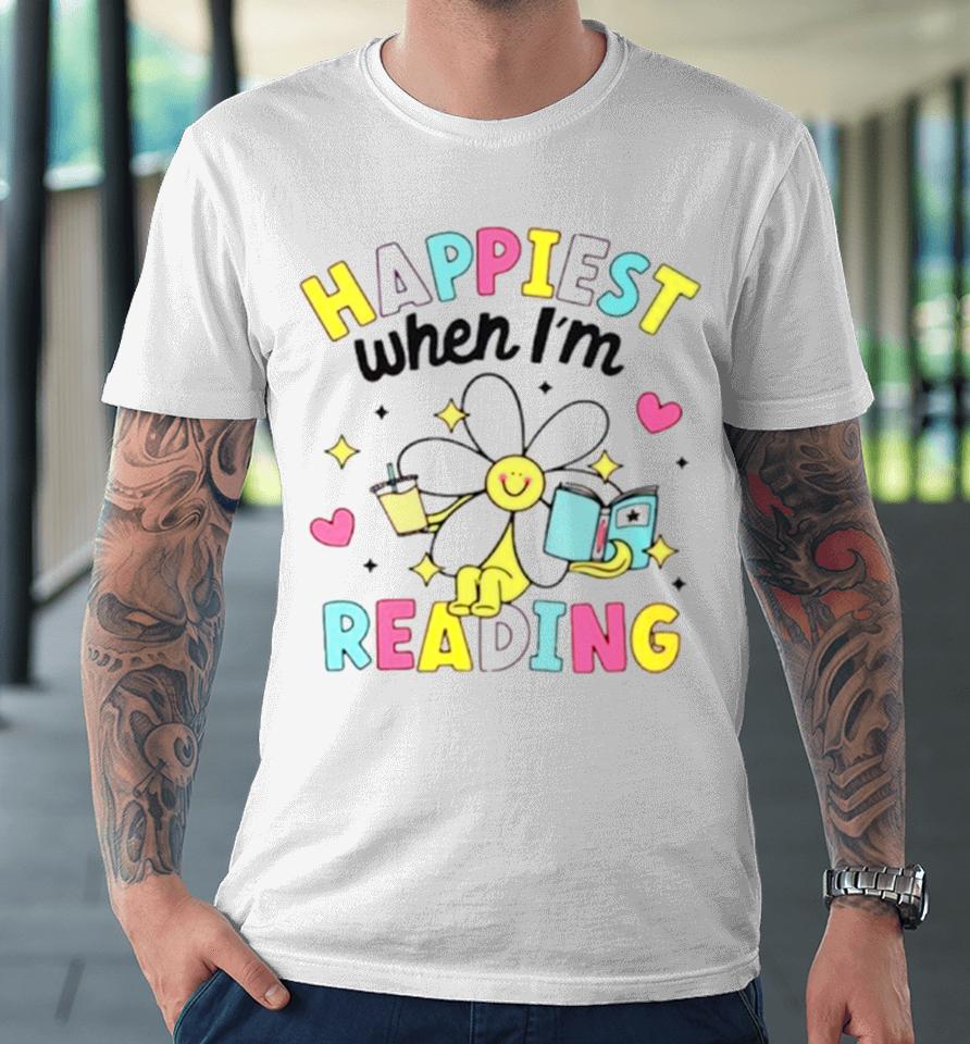 Happiest When I’m Reading Book Lover Premium T-Shirt