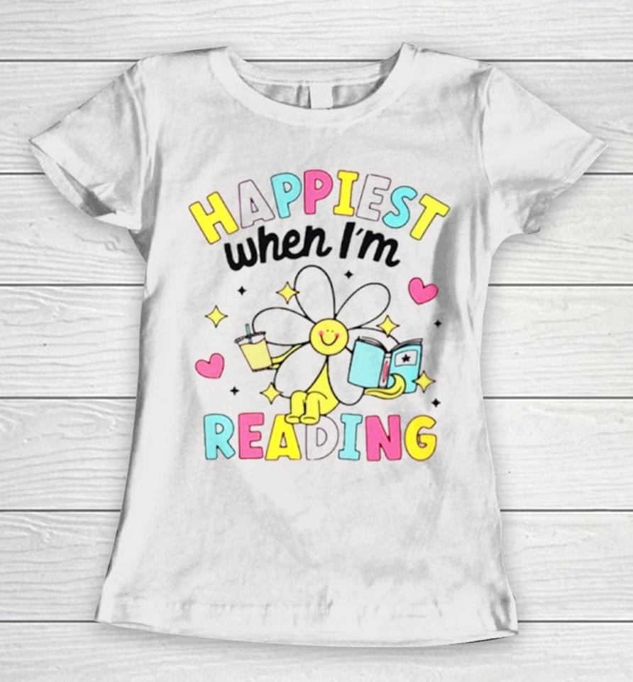 Happiest When I’m Reading Book Lover Women T-Shirt