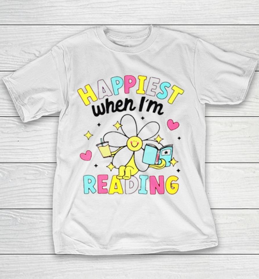 Happiest When I’m Reading Book Lover Youth T-Shirt