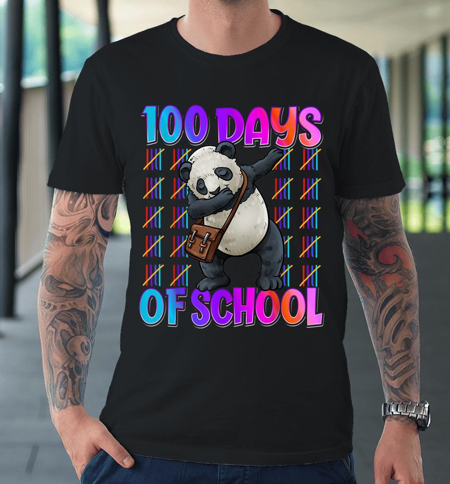 Happy 100 Days Of School 100 Days Smarter Dabbing Panda Premium T-Shirt
