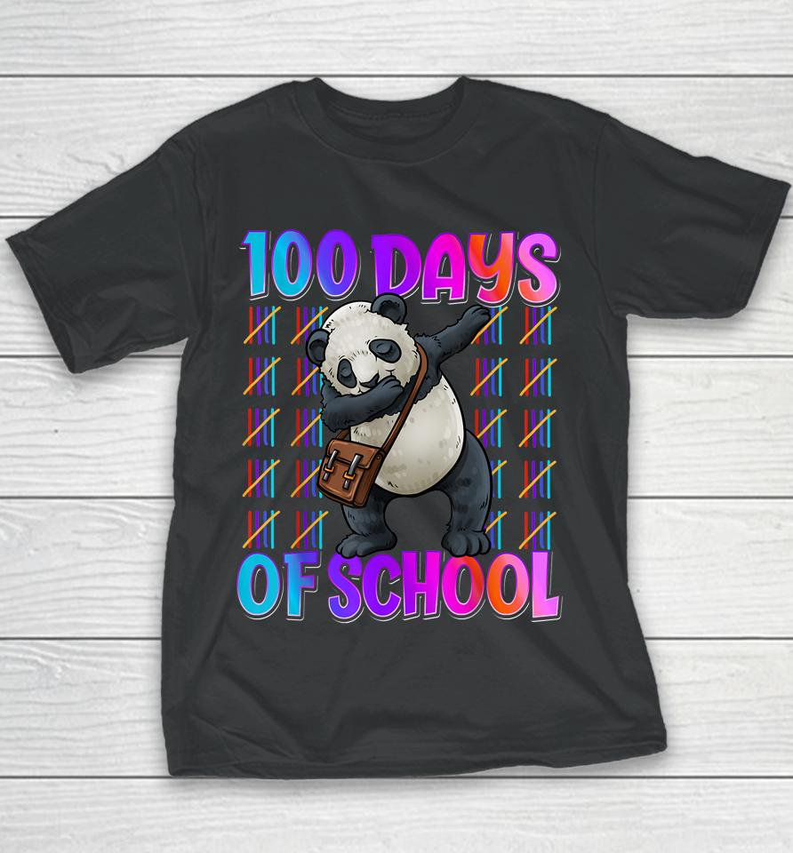 Happy 100 Days Of School 100 Days Smarter Dabbing Panda Youth T-Shirt