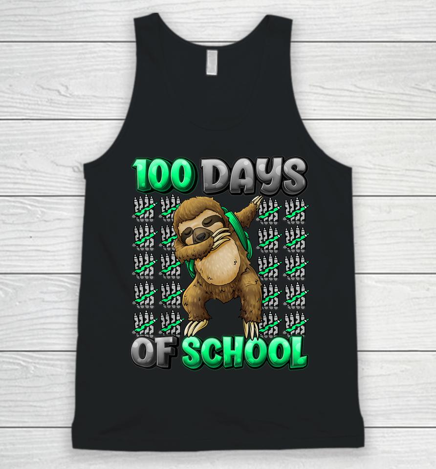 Happy 100 Days Of School 100 Days Smarter Dabbing Sloth Unisex Tank Top