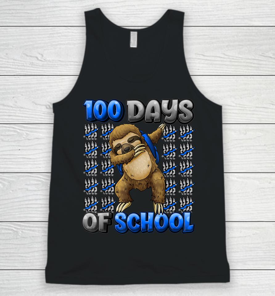 Happy 100 Days Of School 100 Days Smarter Dabbing Sloth Unisex Tank Top