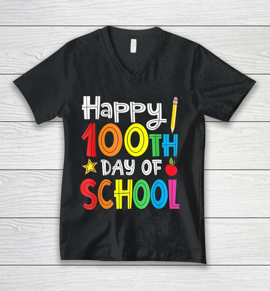 Happy 100Th Day Of School Unisex V-Neck T-Shirt