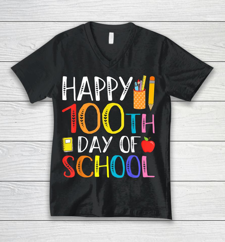 Happy 100Th Day Of School Unisex V-Neck T-Shirt