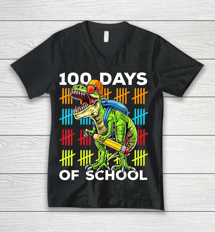 Happy 100Th Day Of School Teachers 100 Days Unisex V-Neck T-Shirt